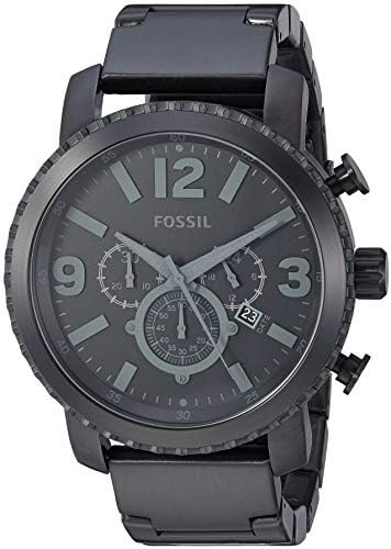 Uhrenarmband Fossil BQ1652 Rostfreier Stahl Schwarz 24mm